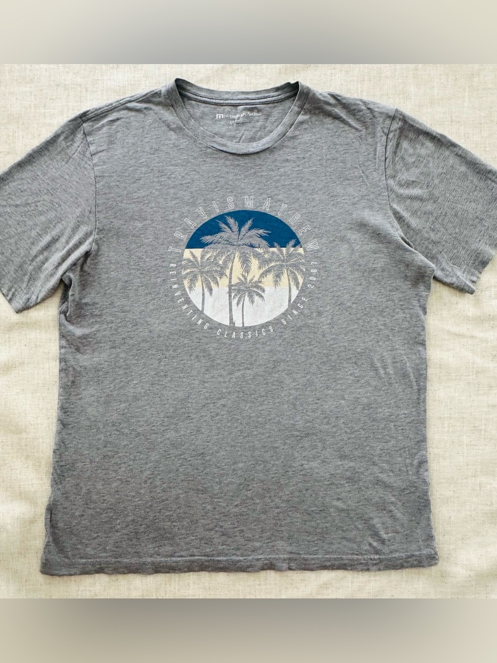 Travis Mathew Heather Gray Logo Tee